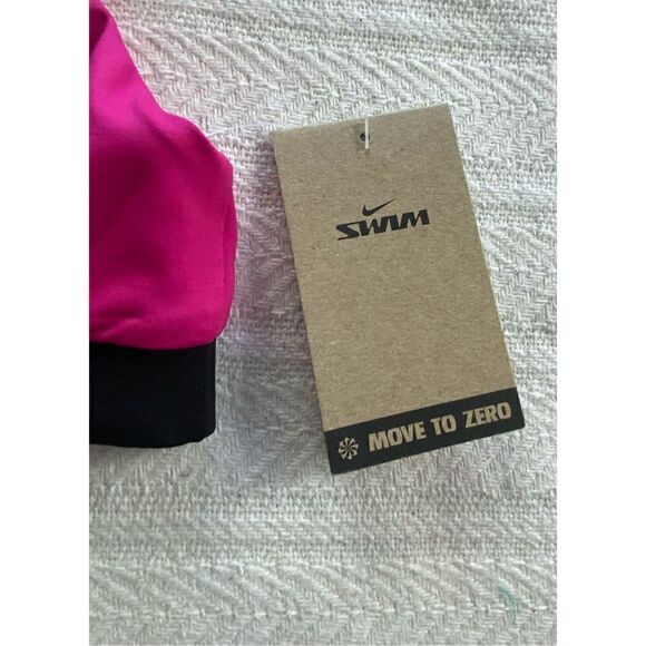 Nike Women's SMALL PINK Logo Scoop Neck Bikini Top - Picture 3 of 10